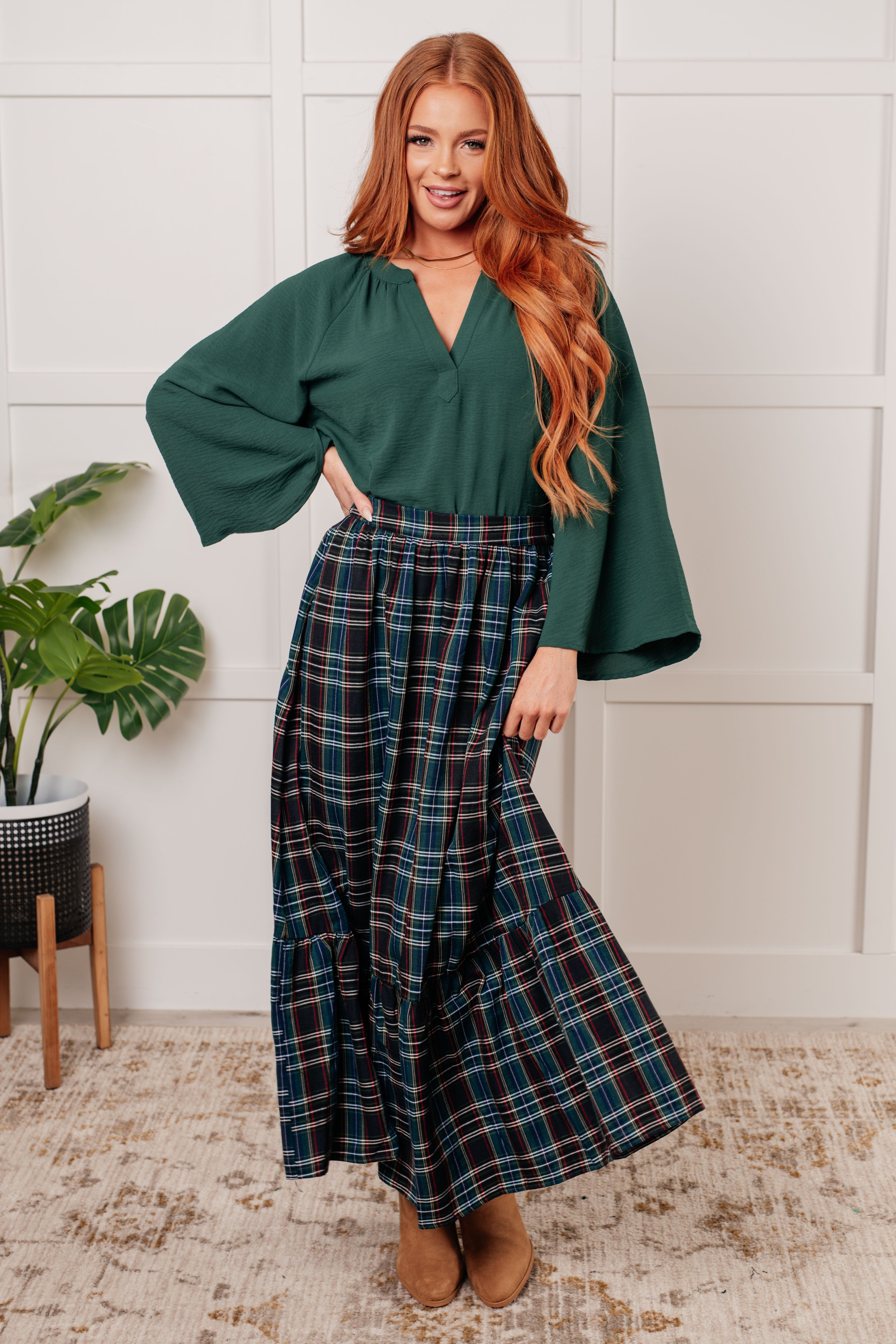 Plaid Perfection Maxi Skirt in - Bottoms photo