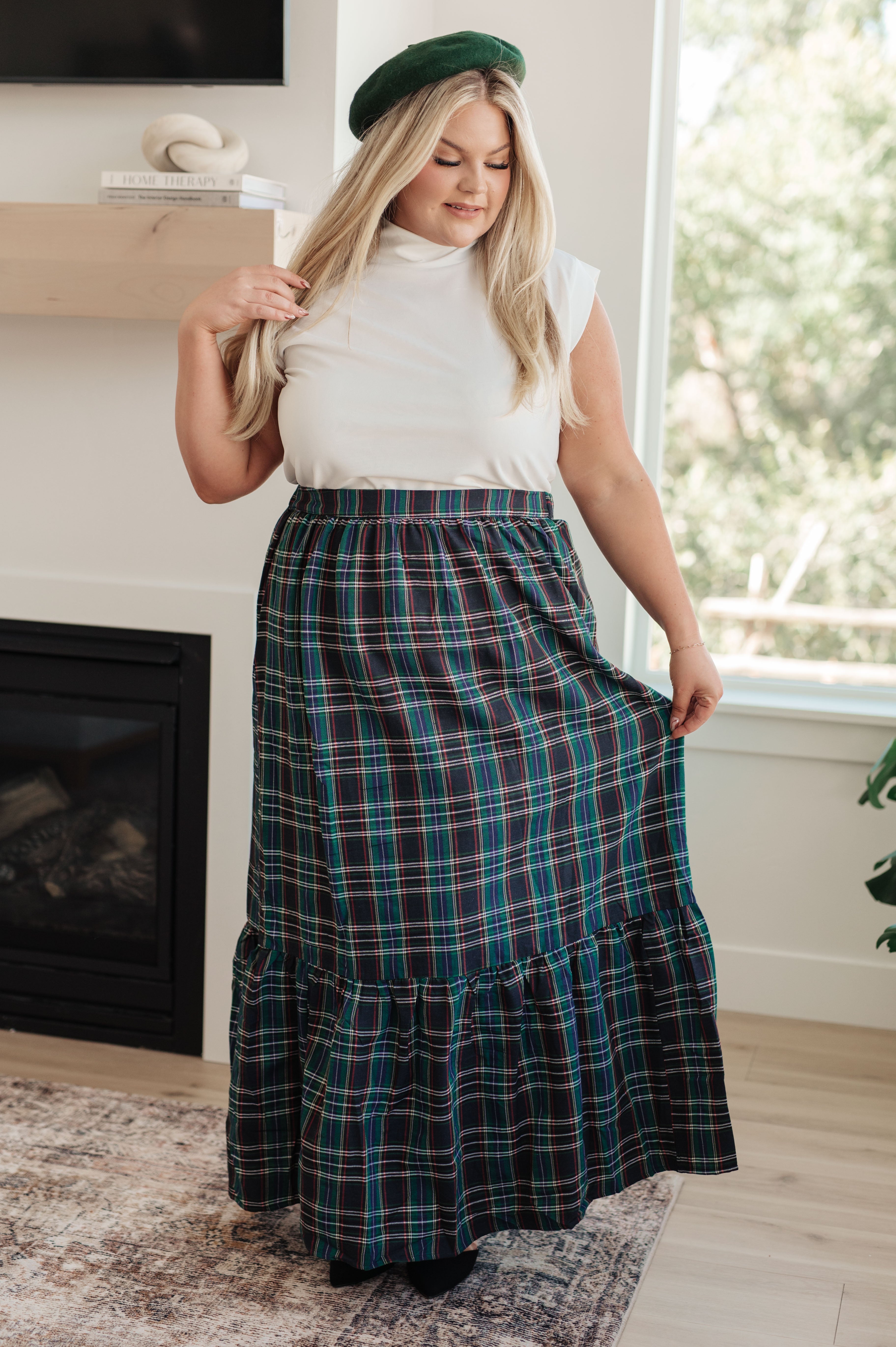 Plaid Perfection Maxi Skirt in - Bottoms photo