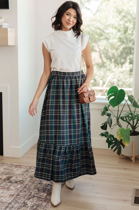 Plaid Perfection Maxi Skirt in - Bottoms photo