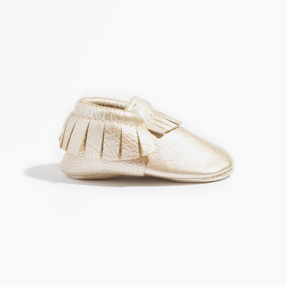 Freshly Picked Platinum Moccasin Baby Shoe in - Moccasin photo