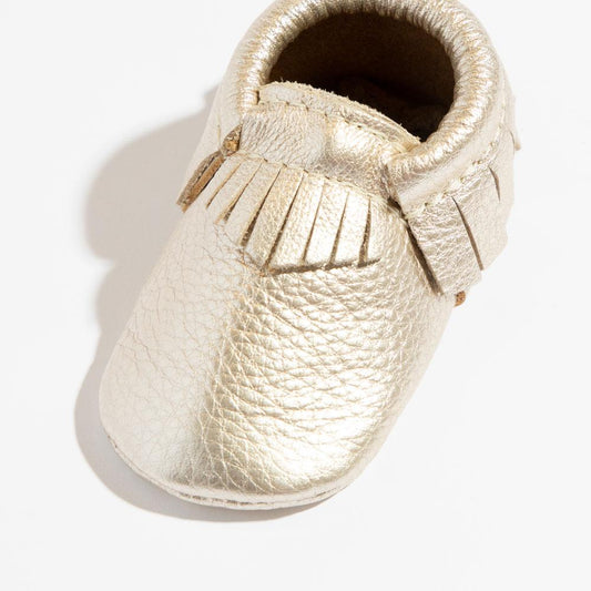 Freshly Picked Platinum Moccasin Baby Shoe in - Moccasin photo