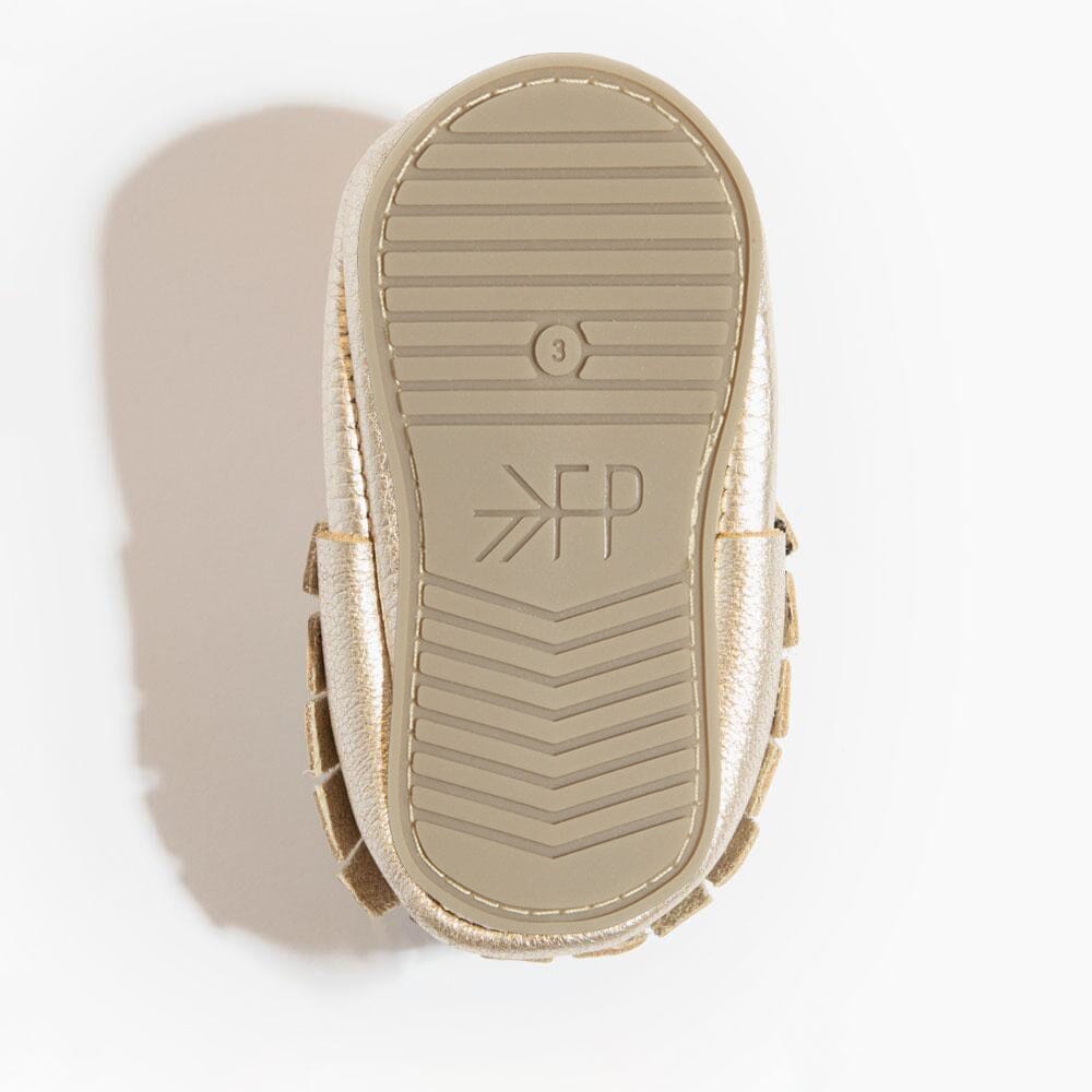 Freshly Picked Platinum Moccasin Baby Shoe in - Moccasin photo