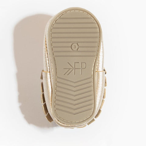 Freshly Picked Platinum Moccasin Baby Shoe in - Moccasin photo