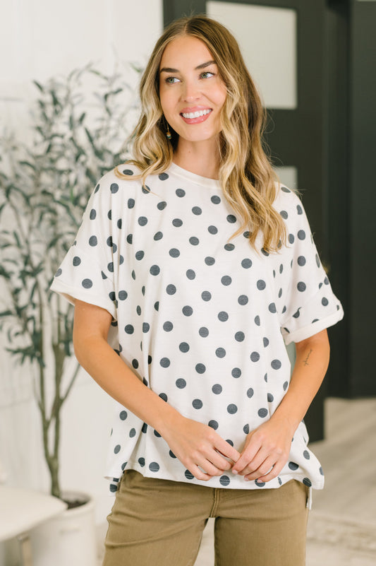 Pretty in Polka Oversized Drop Shoulder Tee in - Womens photo