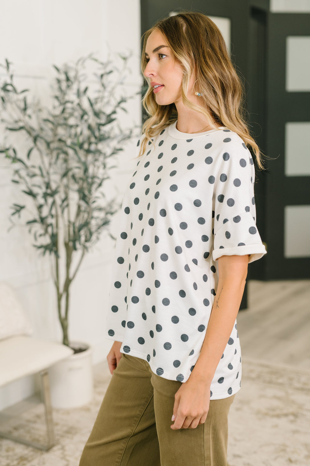 Pretty in Polka Oversized Drop Shoulder Tee in - Womens photo