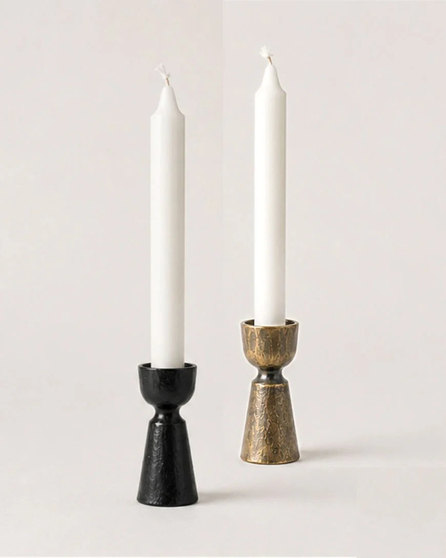 Foundry Hand-Forged Iron Candle Stand in Brass Finish - Candle Holder photo