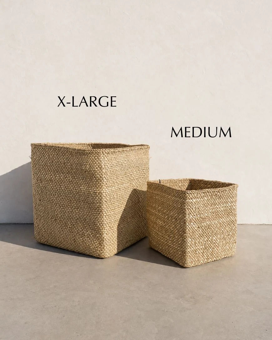 Handwoven Square Iringa Baskets | Natural | Tanzania