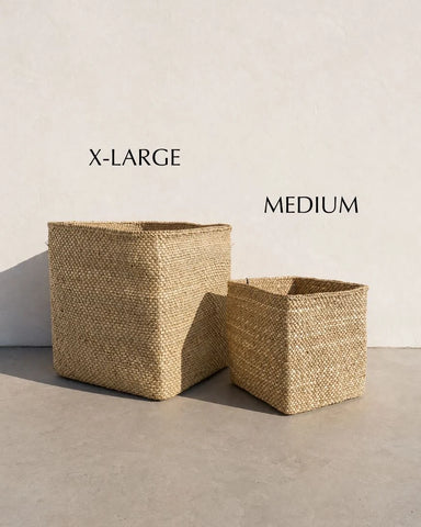 Handwoven Square Iringa Baskets | Natural | Tanzania
