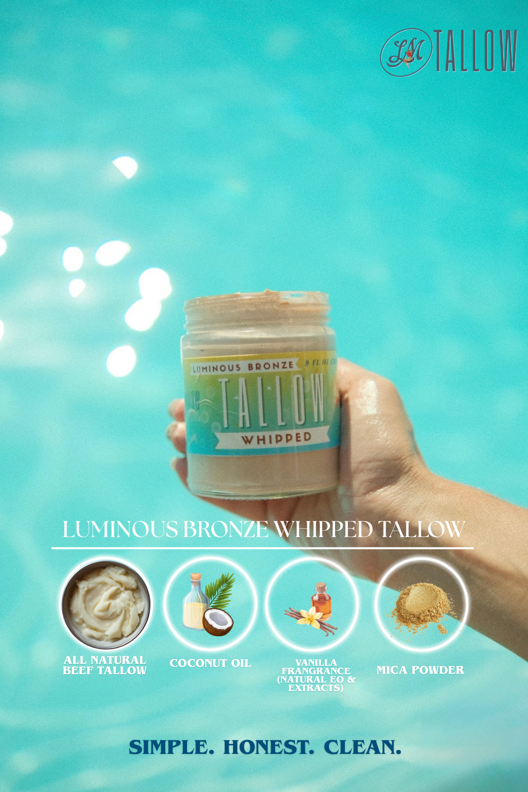Luminous Bronze Whipped Tallow Moisturizer - Natural Bronzing Body Butter with Mica in - Body Cream/Lotion photo