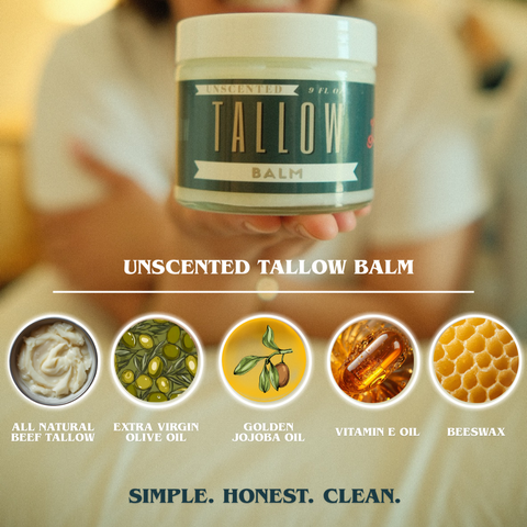 Unscented Tallow Balm | Natural Beef Tallow Vitamin E, Jojoba Moisturizer for Face & Body |Clean, Preservative-Free Skincare by Lady May in - Body Cream/Lotion photo