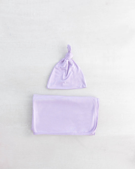 Swaddle Blanket, Hat and Headband Set - Purple in - Swaddle Blankets & Hat / Headband Sets photo