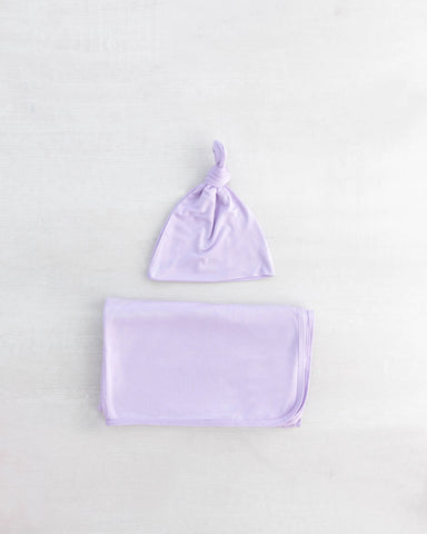 Swaddle Blanket, Hat and Headband Set - Purple in - Swaddle Blankets & Hat / Headband Sets photo