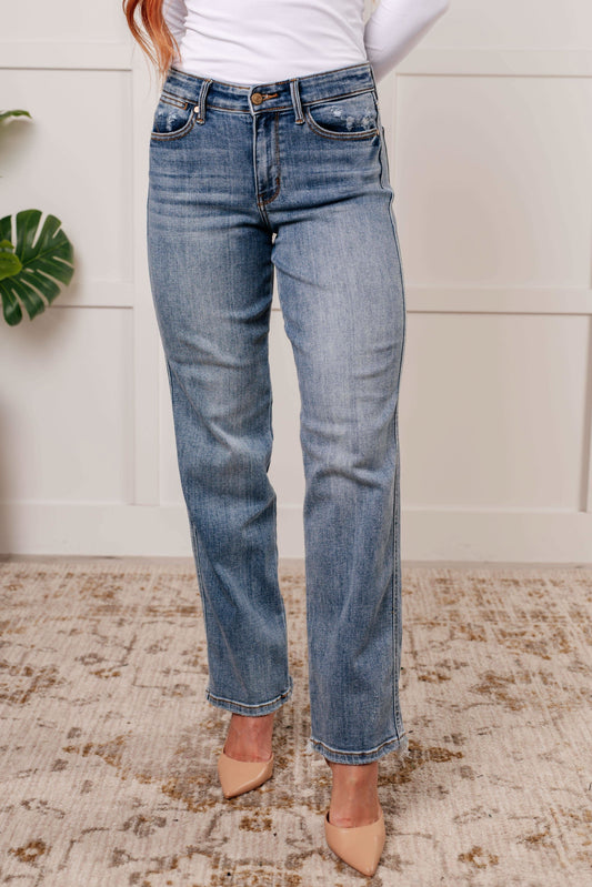 Quinn Mid Rise Cell Phone Pocket Dad Jeans in - Womens photo