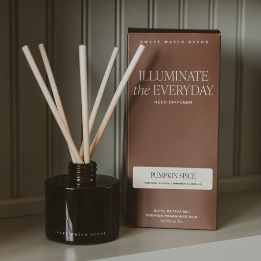 Pumpkin Spice Amber Tinted Glass Jar Reed Diffuser in - Reed Diffusers photo