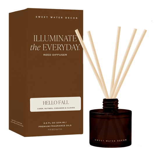 Hello Fall Amber Tinted Glass Jar Reed Diffuser in - Reed Diffusers photo