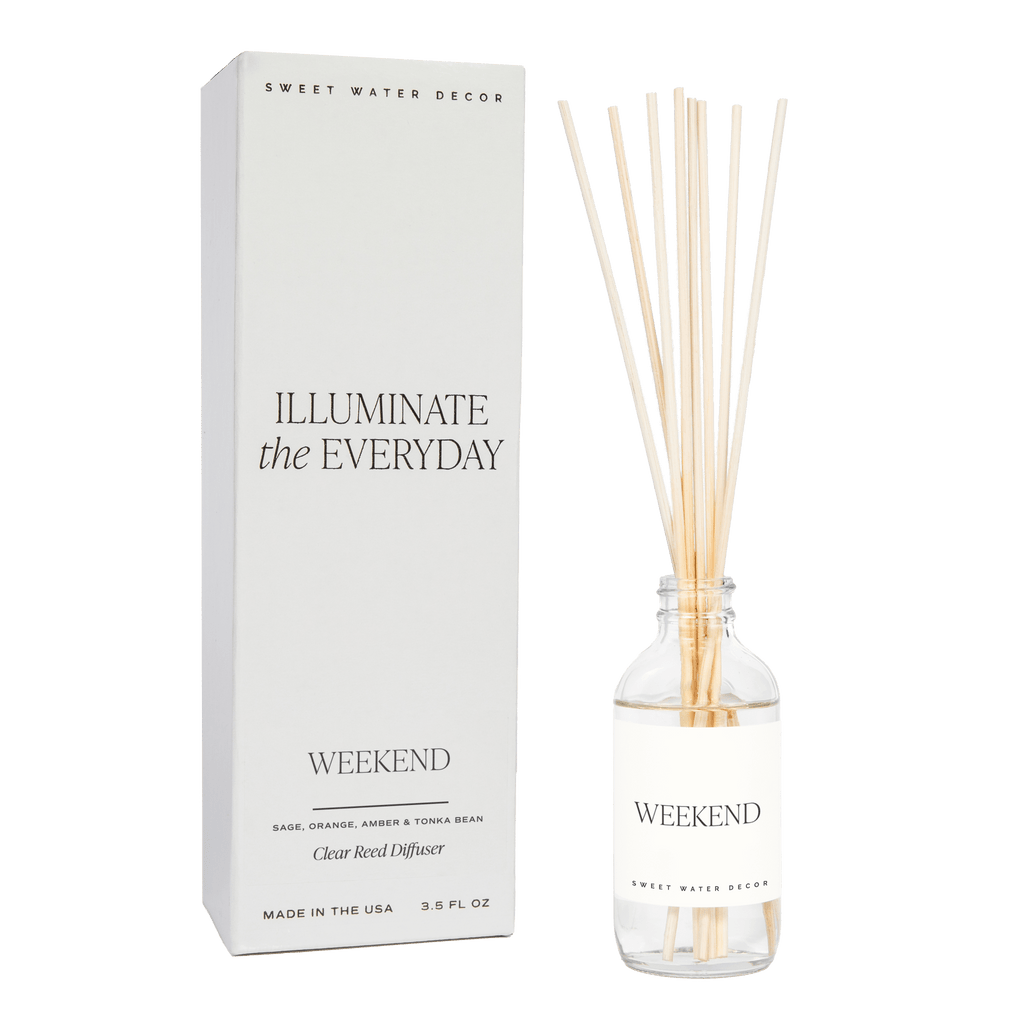 Sweet Water Decor Weekend Clear Reed Diffuser | 3.5oz Scented Oils | Handmade in USA | 4+ Month Scent in - Reed Diffusers photo