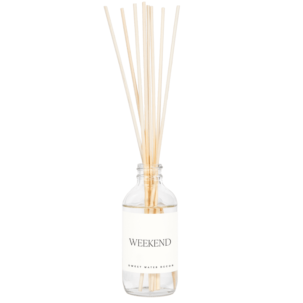 Sweet Water Decor Weekend Clear Reed Diffuser | 3.5oz Scented Oils | Handmade in USA | 4+ Month Scent in - Reed Diffusers photo