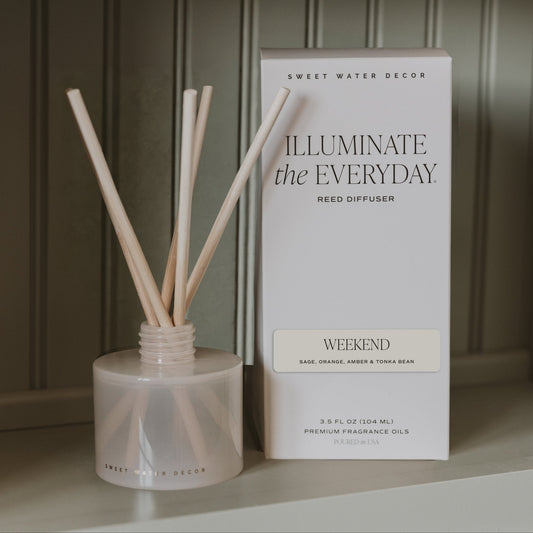Weekend White Translucent Tinted Glass Jar Reed Diffuser in - Reed Diffusers photo