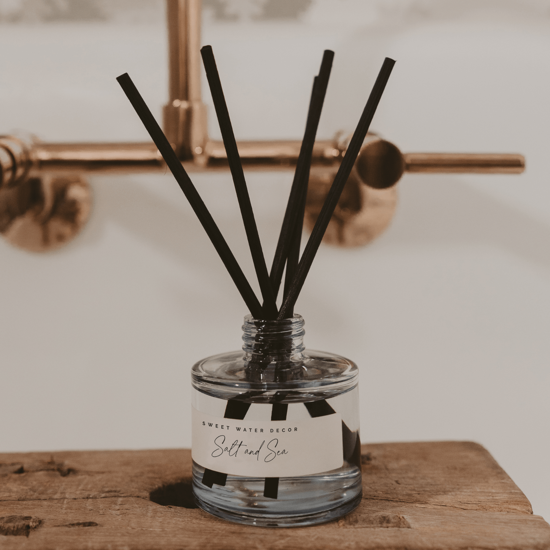 Salt and Sea Blue Tinted Glass Jar Reed Diffuser in - Reed Diffusers photo