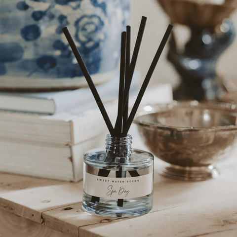 Spa Day Blue Tinted Glass Jar Reed Diffuser in - Reed Diffusers photo