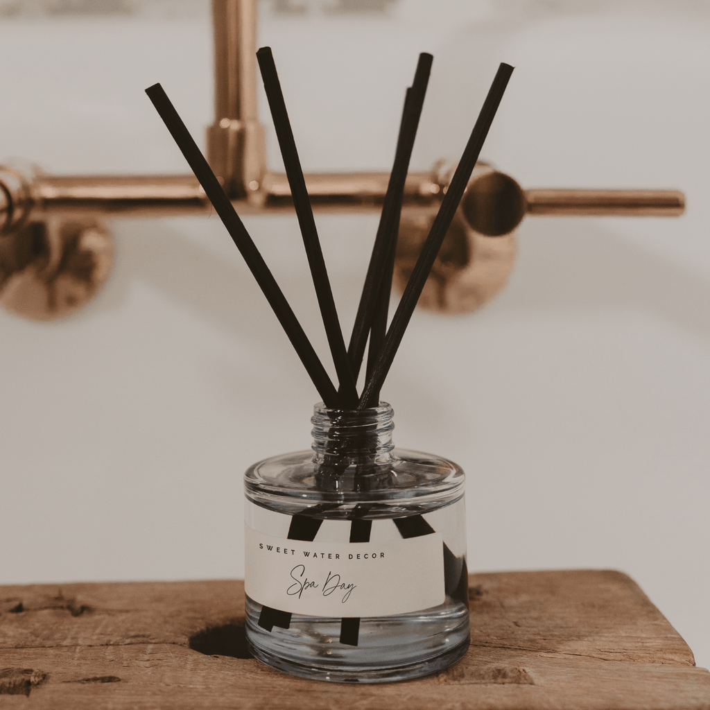 Spa Day Blue Tinted Glass Jar Reed Diffuser in - Reed Diffusers photo