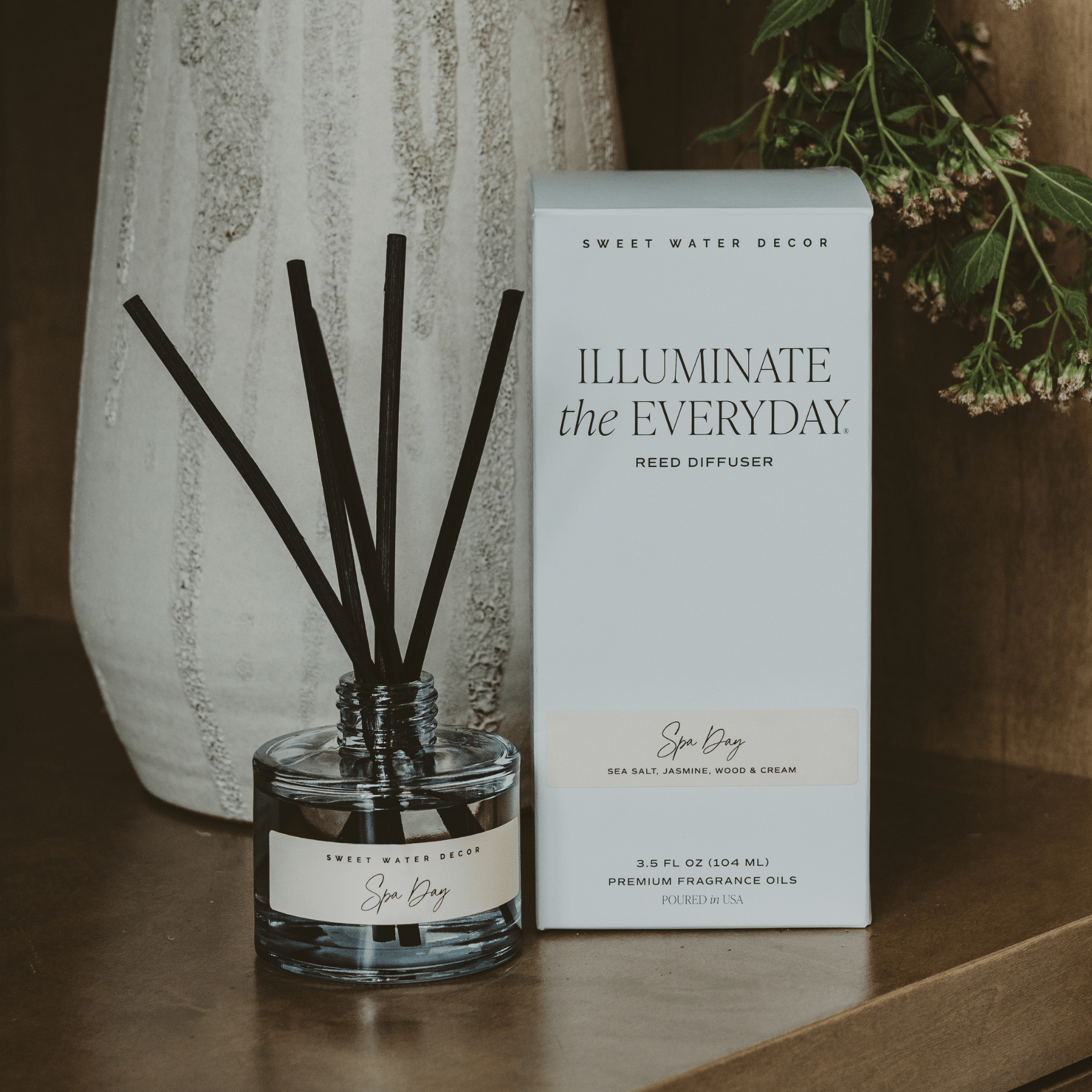 Spa Day Blue Tinted Glass Jar Reed Diffuser in - Reed Diffusers photo