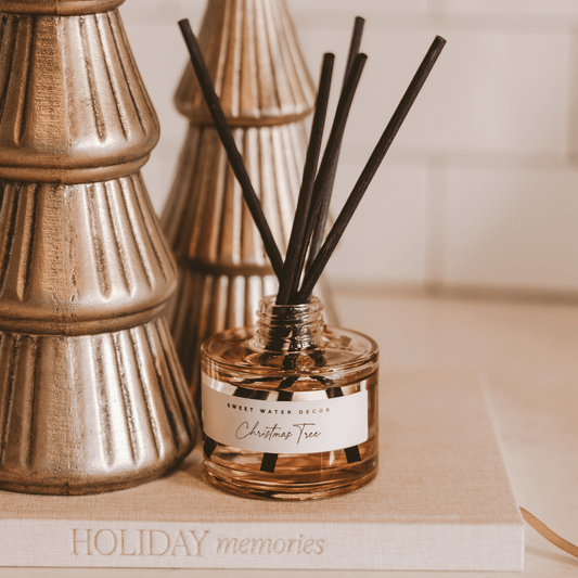 Christmas Tree Tinted Glass Jar Reed Diffuser in - Reed Diffusers photo