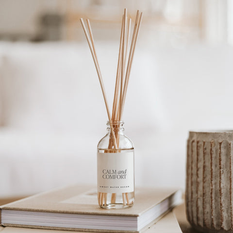 Calm and Comfort Clear Reed Diffuser (Self Care Lavender and Eucalyptus) in - Reed Diffusers photo