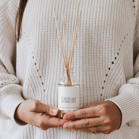 Calm and Comfort Clear Reed Diffuser (Self Care Lavender and Eucalyptus) in - Reed Diffusers photo