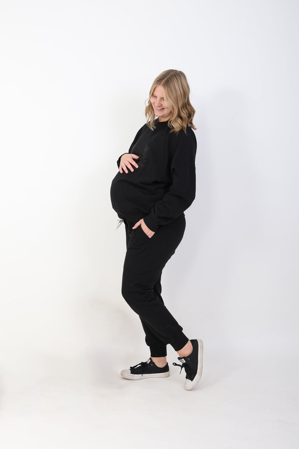 ELLE || ORGANIC COTTON MATERNITY CREW NECK PULLOVER in - photo