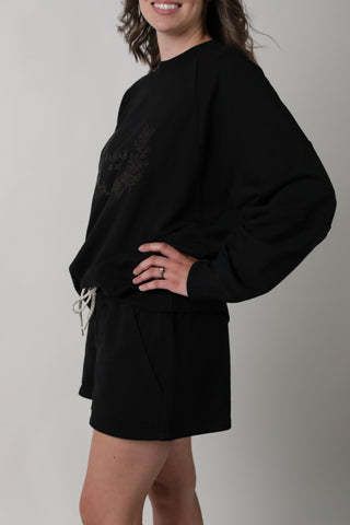 ELLE || ORGANIC COTTON MATERNITY SHORT in Black - photo