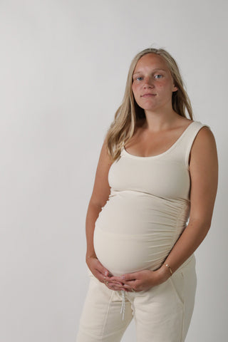 FRANKIE || SCOOP NECK MATERNITY TANK in Birch - photo