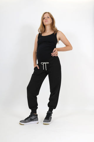 FRANKIE || SCOOP NECK MATERNITY TANK in Black - photo