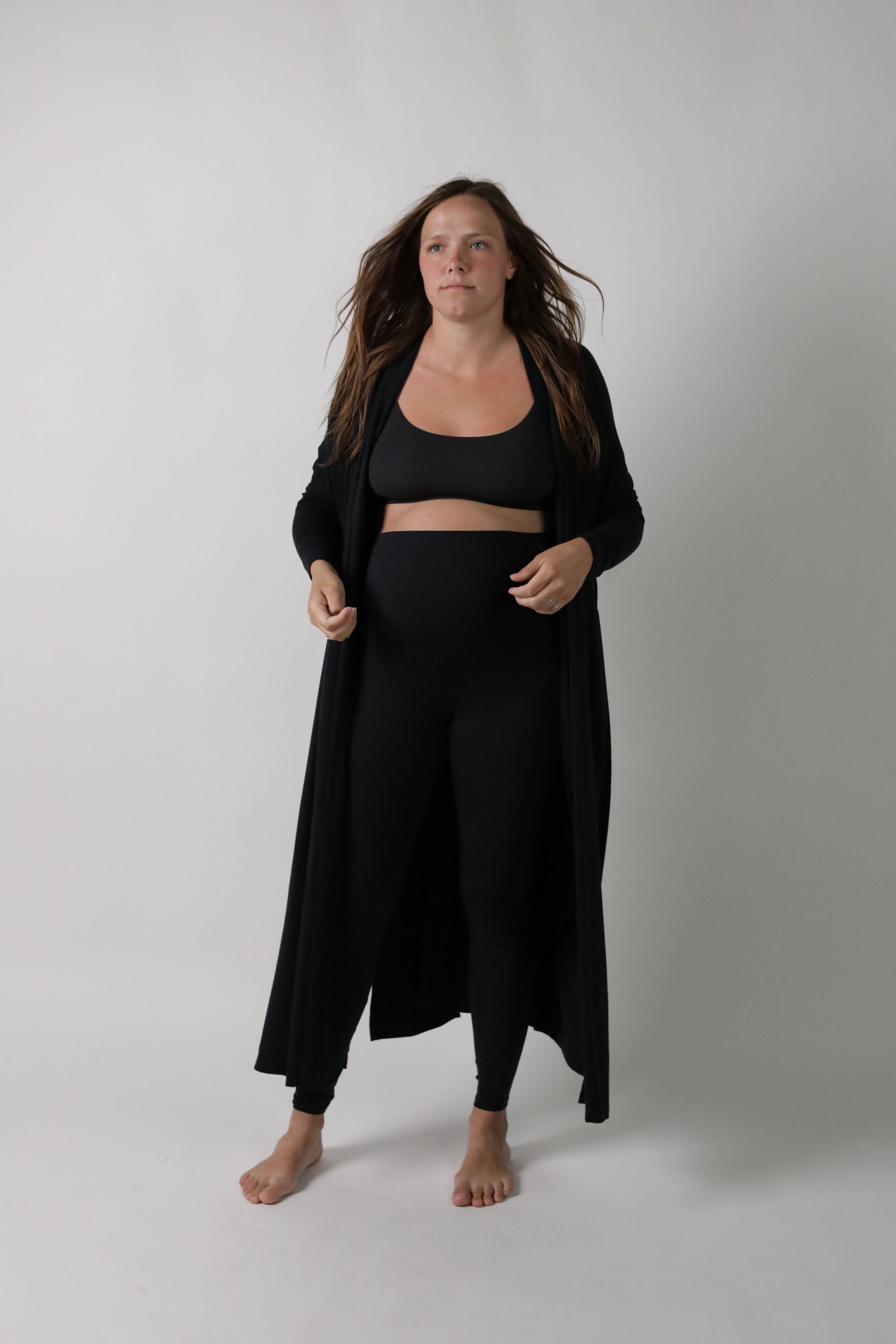 GOLDIE || LONG SLEEVE LOUNGEWEAR MATERNITY ROBE in - photo