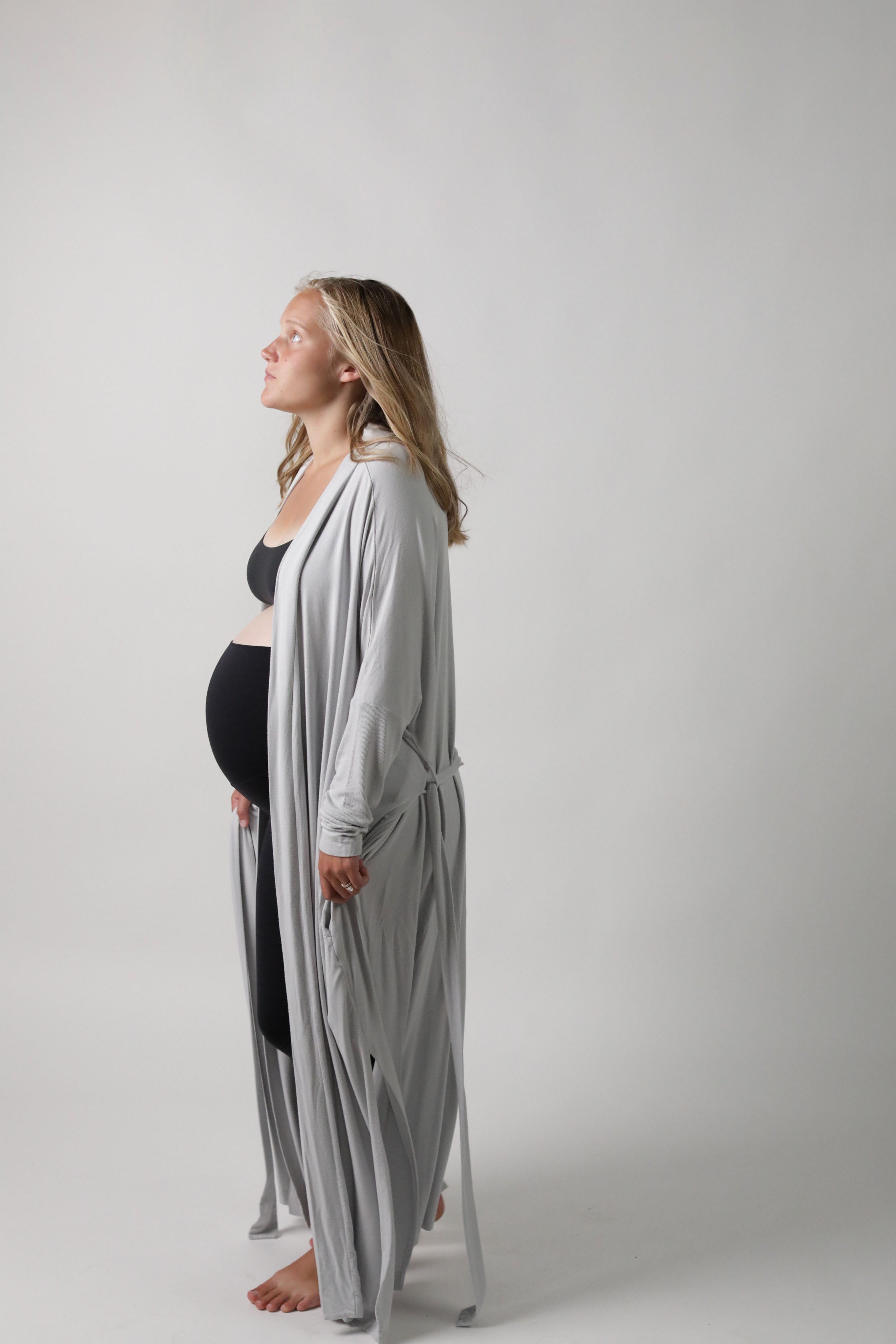 GOLDIE || LONG SLEEVE LOUNGEWEAR MATERNITY ROBE in - photo