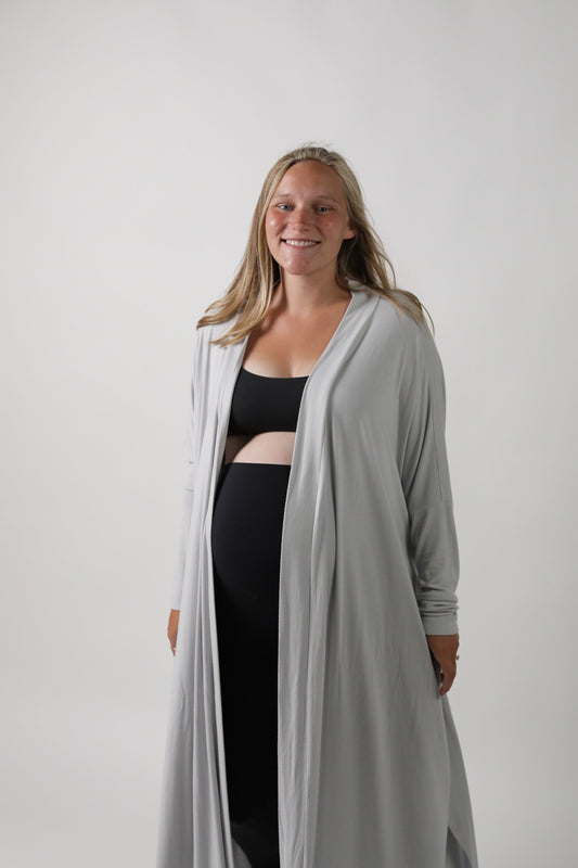 GOLDIE || LONG SLEEVE LOUNGEWEAR MATERNITY ROBE in - photo