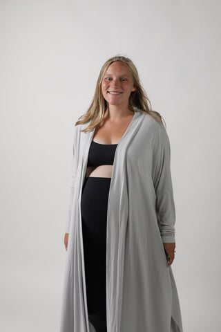 GOLDIE || LONG SLEEVE LOUNGEWEAR MATERNITY ROBE in - photo