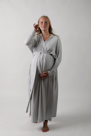 GOLDIE || LONG SLEEVE LOUNGEWEAR MATERNITY ROBE in - photo