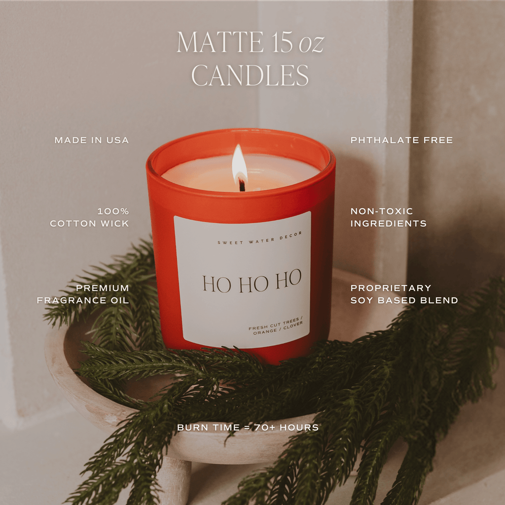 Merry and Bright Soy Candle - Red Matte Jar - 15 oz in - Candles photo