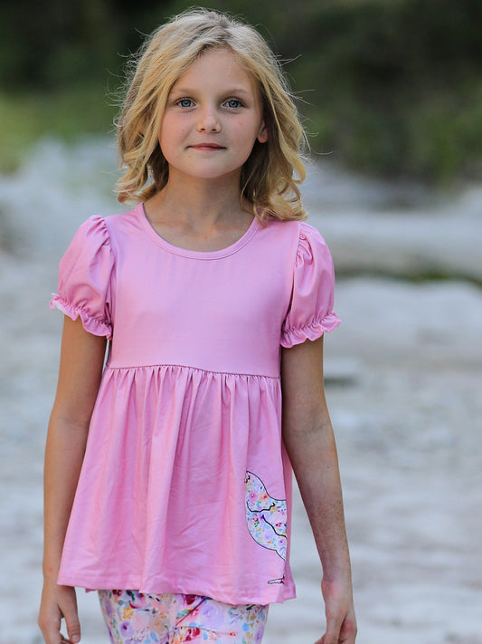 Pink Girls Farm Animals Bell Bottoms outfit -