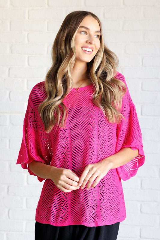 Rather Eventful Open Knit Top in - Tops photo