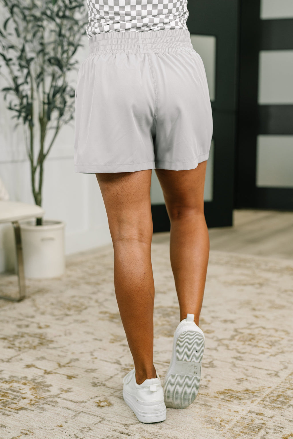 Rile Me Up High Waisted Shorts in Light Grey in - Womens photo