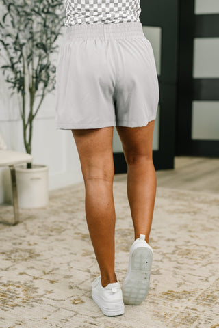 Rile Me Up High Waisted Shorts in Light Grey in - Womens photo