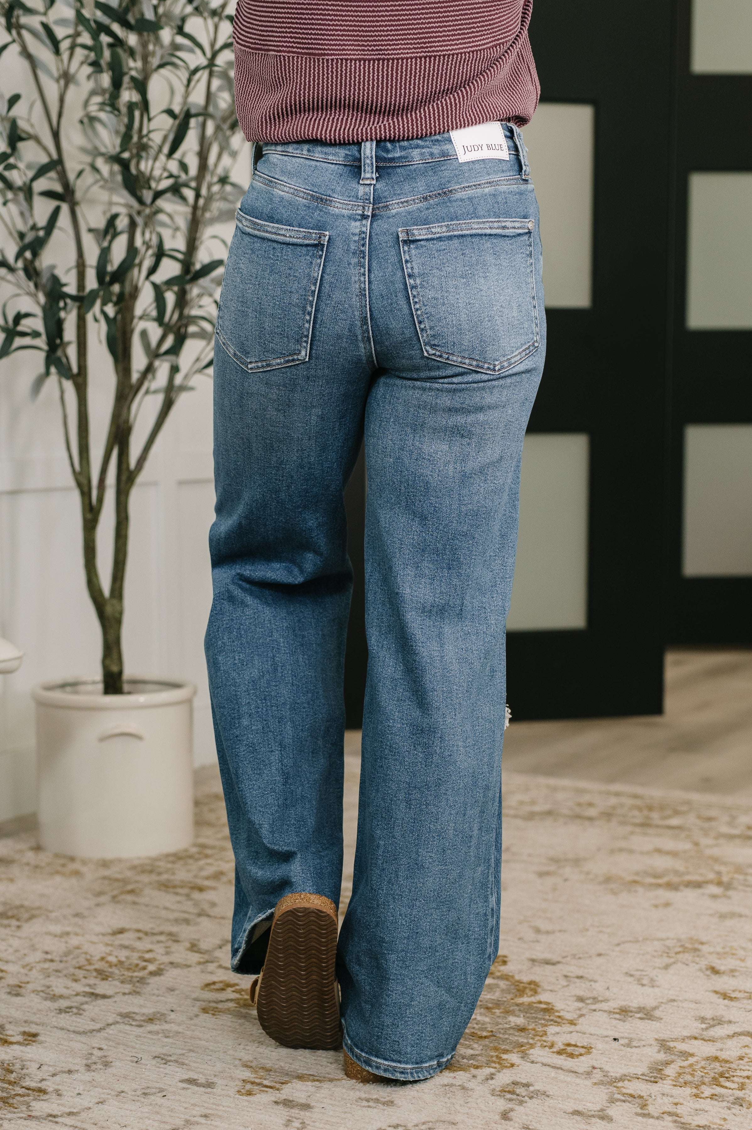 Roseanne High Waist Rigid Magic Column Straight Destricted + Adjustable WS Tabs in - Womens photo