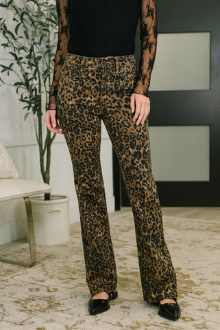 Roxy High Waist Bootcut Leopard Print in - Womens photo
