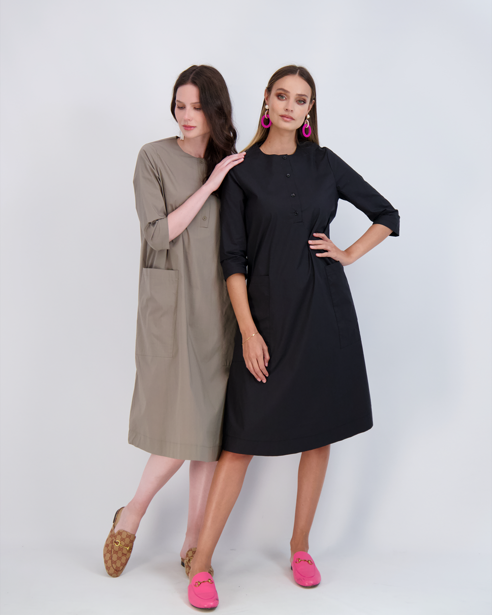 Shirt Dress With Pockets in - Ladies Dress photo