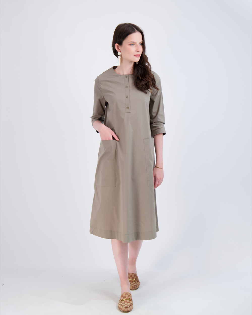 Shirt Dress With Pockets in - Ladies Dress photo