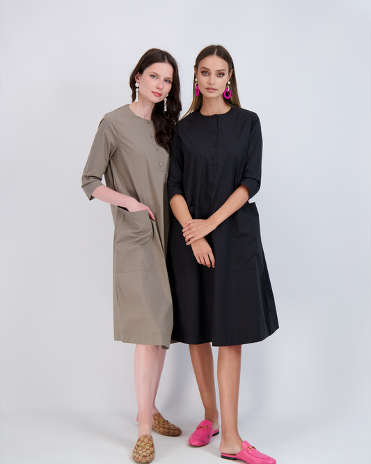 Shirt Dress With Pockets in - Ladies Dress photo