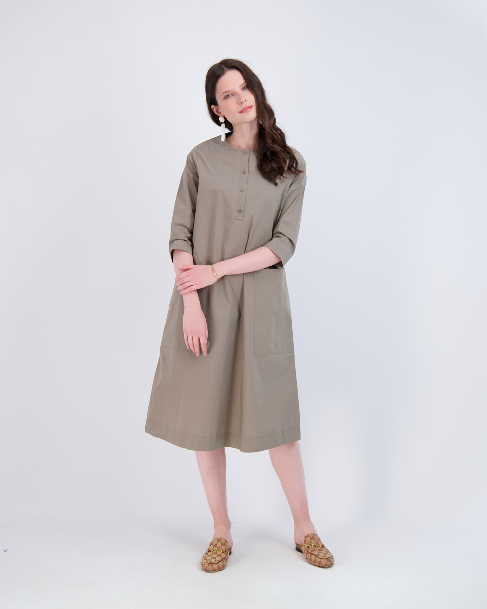 Shirt Dress With Pockets in - Ladies Dress photo