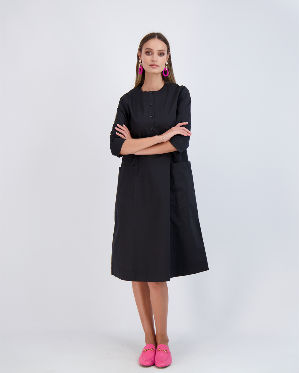 Shirt Dress With Pockets in - Ladies Dress photo